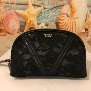 VICTORIA'S SECRET FLORAL LACE GLAM COSMETIC BAG